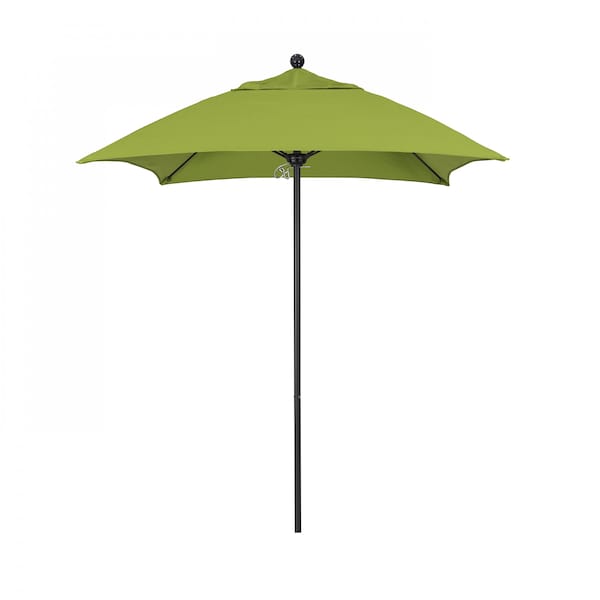 California Umbrella 6' Black Aluminum Market Patio Umbrella, Sunbrella Macaw 194061334096 - main